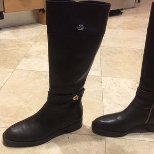 Coach Eva Riding Boots in Chestnut Brown